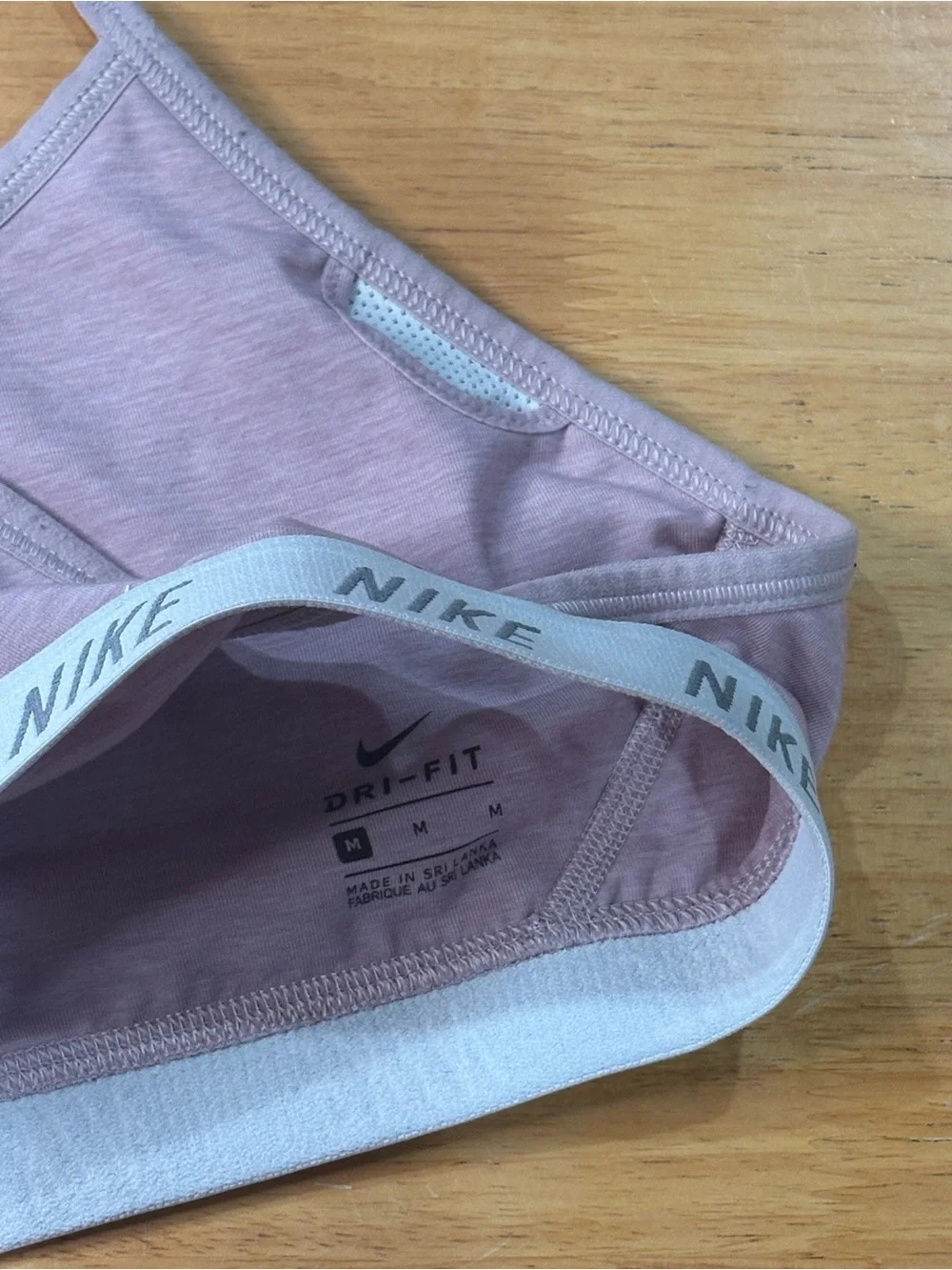 Nike Light Pink Racerback Sports Bra with Logo Band